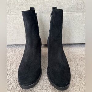 Black Suede Blondo Ankle Boots